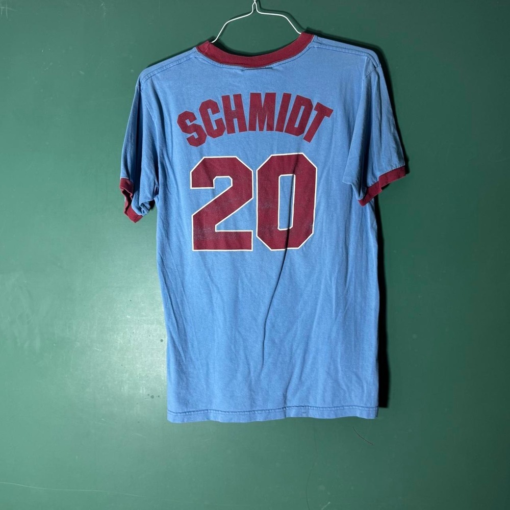 Vintage MLB Phillies Jersey T-Shirt Mike Schmidt Majestic Cooperstown Mens M